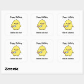 Funny Angry Duck Birthday Vierkante Sticker (Vel)