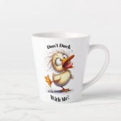 Funny Angry Duck Latte Mug - "Don't Duck With Me! Latte Mok (Rechts)
