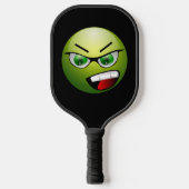 Funny Angry Face Green Black Pickleball Paddle (Voorkant)
