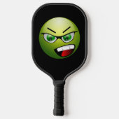 Funny Angry Face Green Black Pickleball Paddle (Achterkant)