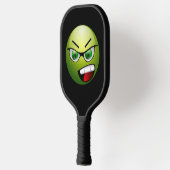 Funny Angry Face Green Black Pickleball Paddle (Links)