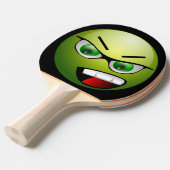 Funny Angry Face Green Ping Pong Paddle Tafeltennisbatje (Voorkant Gekanteld)