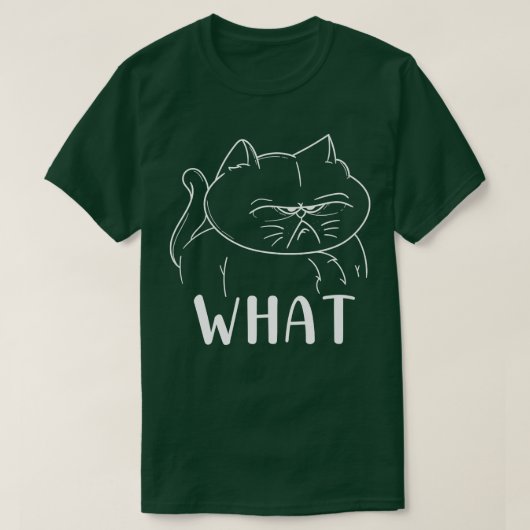 Funny Angry Frowning Cat Owner Kitty Kitten What T-shirt (Design voorkant)