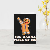 Funny Angry Gingerbread Man You W Ece Of Me  Kaart (Gele Bloem)