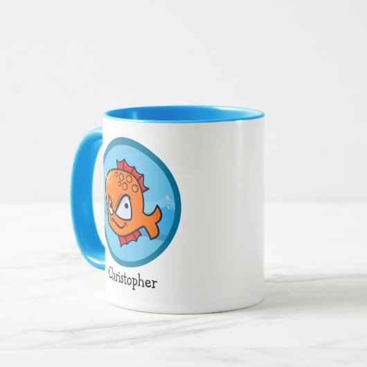 Funny Angry Goldfish Aangepast Mok (Voorkant links)