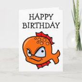 Funny Angry Goldfish Birthday Kaart (Voorkant)