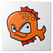 Funny Angry Goldfish Tegeltje (Voorkant)