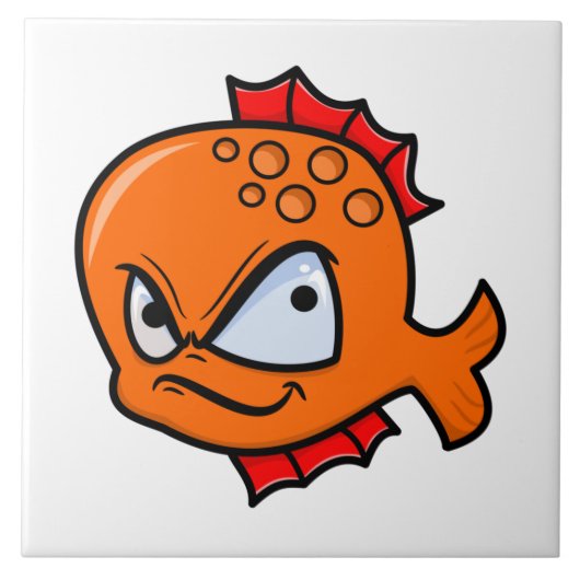 Funny Angry Goldfish Tegeltje (Voorkant)