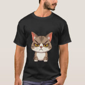 Funny Angry Grumpy Brown Cat Stare ✨🐾😠 T-shirt (Voorkant)