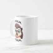 Funny Angry Hedgehog Mug – “I’m Calm. So Cam.” Sar Koffiemok (Voorkant links)