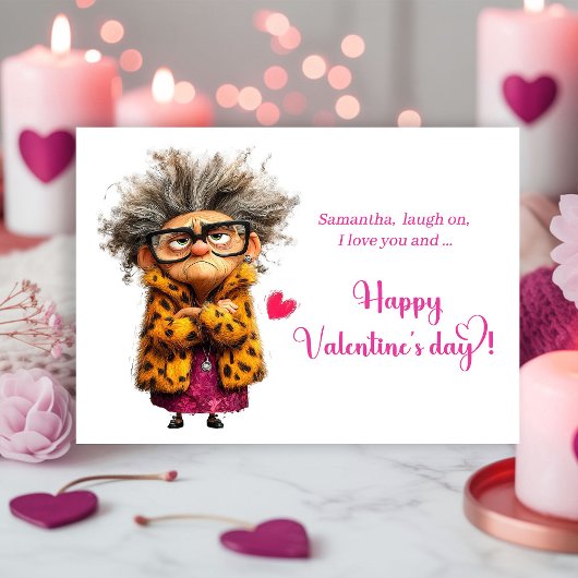 Funny Angry Lady Bringing Drama Valentine Feestdagenkaart