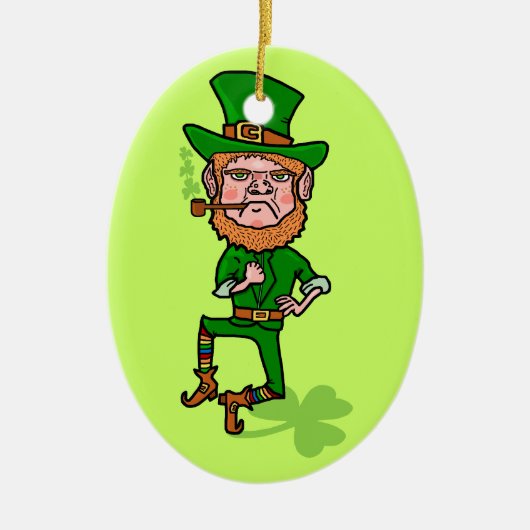 Funny Angry Lucky Irish Leprechaun Keramisch Ornament (Voorkant)