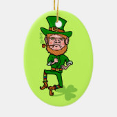 Funny Angry Lucky Irish Leprechaun Keramisch Ornament (Achterkant)
