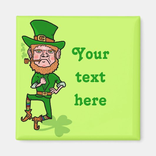 Funny Angry Lucky Irish Leprechaun Magneet (Voorkant)