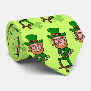 Funny Angry Lucky Irish Leprechaun Stropdas