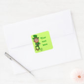 Funny Angry Lucky Irish Leprechaun Vierkante Sticker (Envelop)