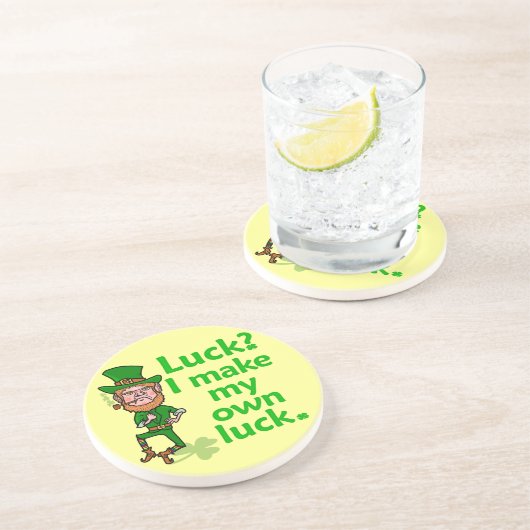 Funny Angry Lucky Irish Leprechaun Zandsteen Onderzetter (Zijkant)