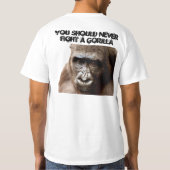 Funny Angry Macho Gorilla Humoureuze aap T-shirt (Achterkant)