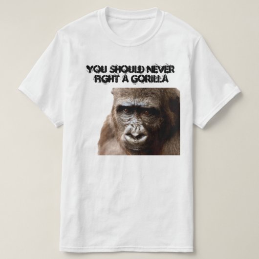 Funny Angry Macho Gorilla Humoureuze aap T-shirt (Design voorkant)