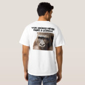 Funny Angry Macho Gorilla Humoureuze aap T-shirt (Achterkant volledig)