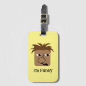 Funny Angry Man Face Funny Cartoon Bagagelabel (Voorkant (verticaal))