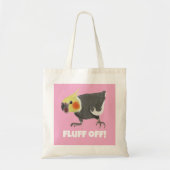 Funny Angry Normal Grey Cockatiel Fluff Off Tote Bag (Voorkant)