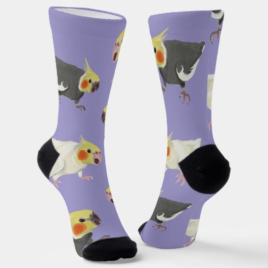 Funny Angry Normal Grey Lutino Cockatiels Sokken (Gebogen)