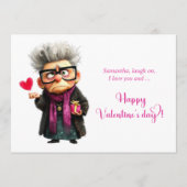 Funny Angry Old Lady Mood Valentine’s Day Card Feestdagenkaart (Voorkant)
