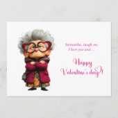 Funny Angry Old Lady Valentine Card Quirky Feestdagenkaart (Voorkant)