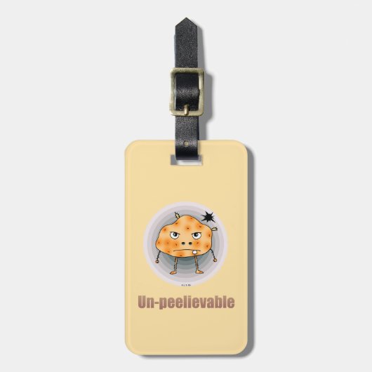Funny Angry Potato – Un-peelievable Art Bagagelabel (Voorkant verticaal)