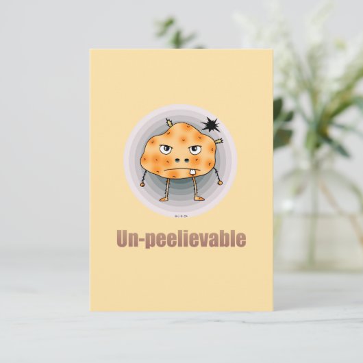 Funny Angry Potato – Un-peelievable Art Bedankkaart (Staand voorkant)