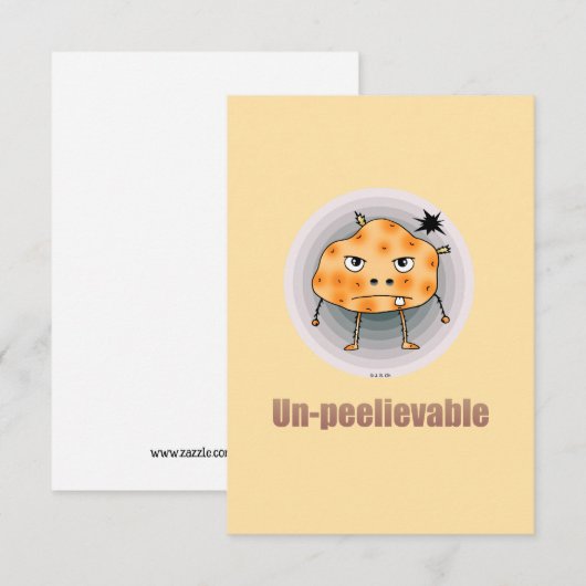 Funny Angry Potato – Un-peelievable Art Bedankkaart (Voorkant / Achterkant)