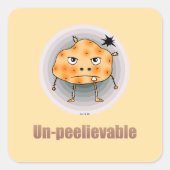 Funny Angry Potato – Un-peelievable Art Vierkante Sticker (Voorkant)