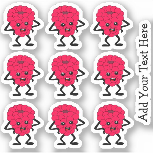 Funny Angry Raspberry Cartoon - Aangepast Sticker (Voorkant)