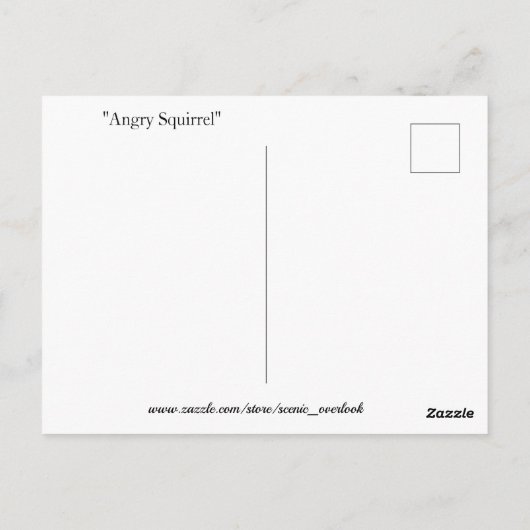 Funny Angry Squirrel Briefkaart (Achterkant)