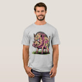 Funny Angry Wild Pig Cartoon T-shirt (Voorkant volledig)