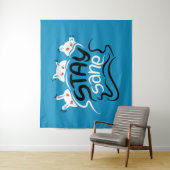 Funny Angst Motivatie belettering Blijf Sane Wandkleed (In situ)