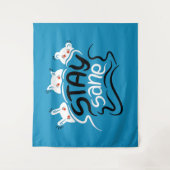 Funny Angst Motivatie belettering Blijf Sane Wandkleed (Voorkant)