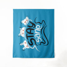 Funny Angst Motivatie belettering Blijf Sane