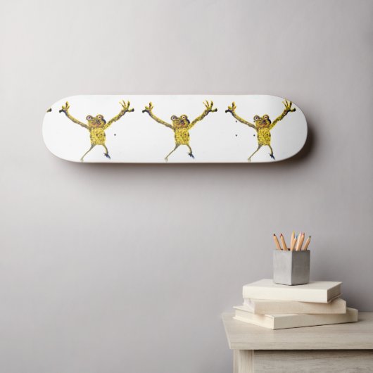 Funny Animal Art Frogs Skateboard (Muurkunst (Horizontaal))