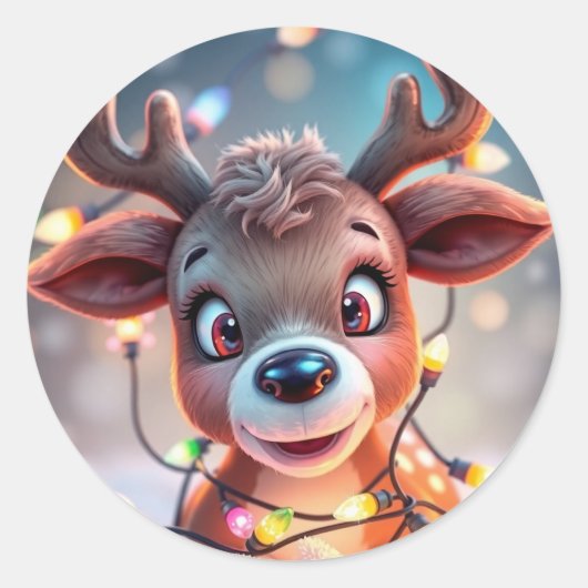 Funny animal art – perfect gift for animal lovers  ronde sticker (Voorkant)