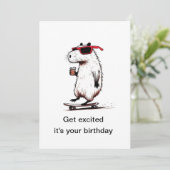 funny animal birthday greeting feestdagenkaart (Staand voorkant)