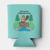 Funny Animal Busy Beaver Dam Project Blikjeskoeler (Achterkant)