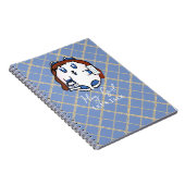 Funny Animal Cartoon Blauw Wit Goud voor Kinderen Notitieboek (Rechterzijde)