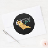 Funny Animal Cartoon Humor Otter Space Ronde Sticker (Envelop)