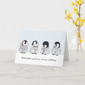 Funny Animal Cute Penguin Birthday Kaart (Gele Bloem)