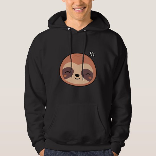 Funny Animal Faces Baby luiaard Afbeeldingen Hoodie (Voorkant)
