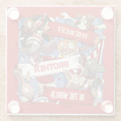 Funny Animal Fans Beste Broer Bewerkbare Cartoon Glazen Onderzetter (Achterkant)