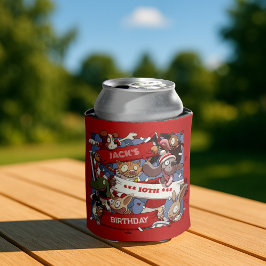 Funny Animal Fans Birthday Voeg de naam Cartoon to Blikjeskoeler