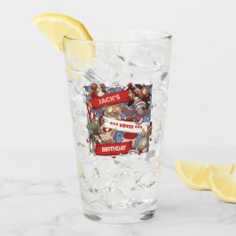 Funny Animal Fans Birthday Voeg de naam Cartoon to Glas